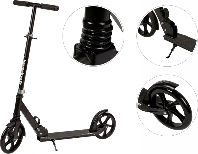 Smooth ride thanks to large 200 mm wheels and suspension