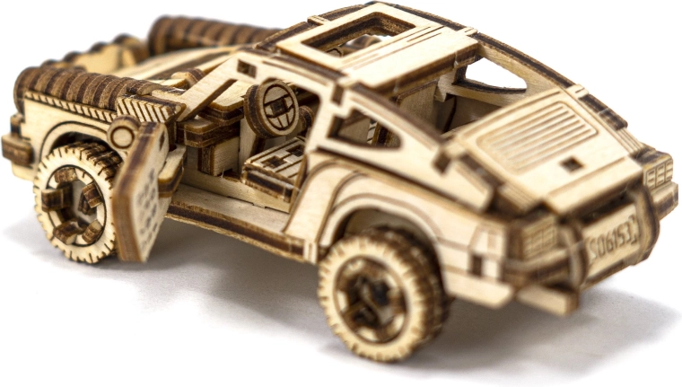 Detailed rally car with functional-style elements