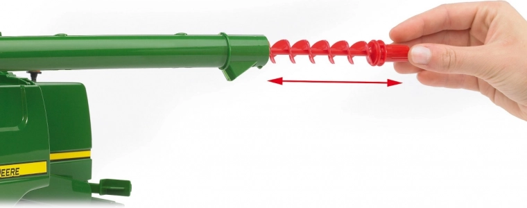 Išlankstomas vamzdis su sraigtu – „grūdų“ pylimas kaip tikrovėje