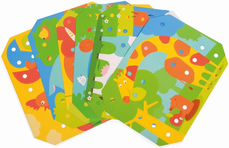 Spalvotos užduočių kortelės