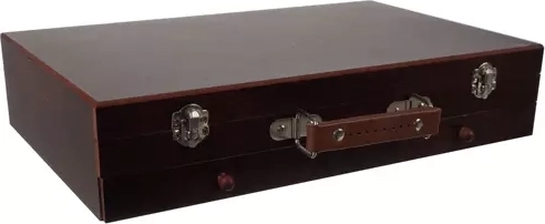 Praktiškas medinis lagaminas