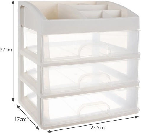 Trys skaidrūs stalčiai greitai apžvalgai