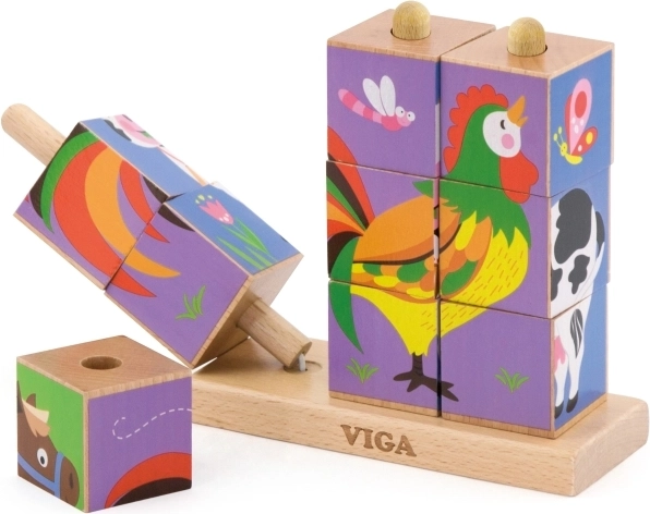 Tilting pegs for easy rotation