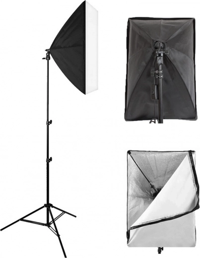 Minkšta, profesionali šviesa su 60 × 40 cm softboksu