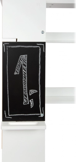 Writable chalkboard with a shelf for chalk