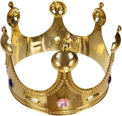 Auksinė karūna su spalvotais akmenėliais