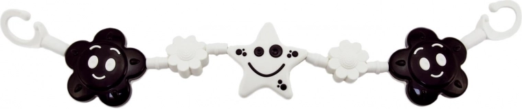 Kontrastinė grandinėlė vežimėliui vizualinei stimuliacijai