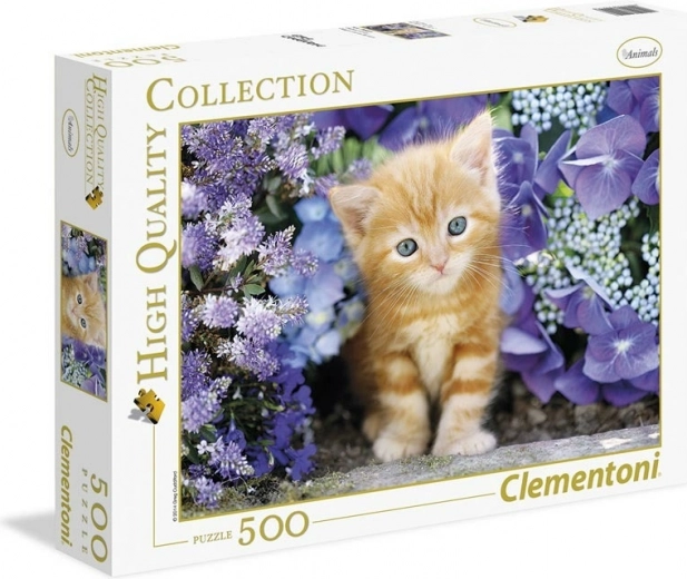 Kitten in flowers motif
