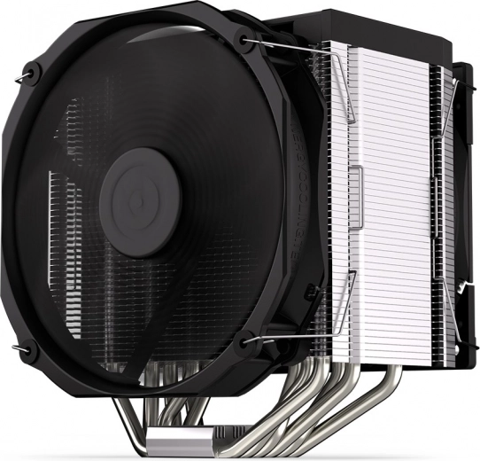 Asymmetric tower heatsink and 6 heatpipes for top-tier heat dissipation