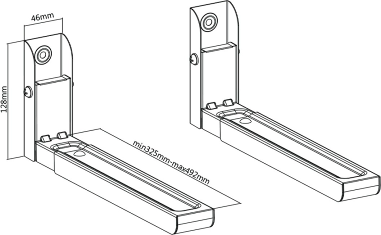 Reguliuojamos svirtys 325–492 mm