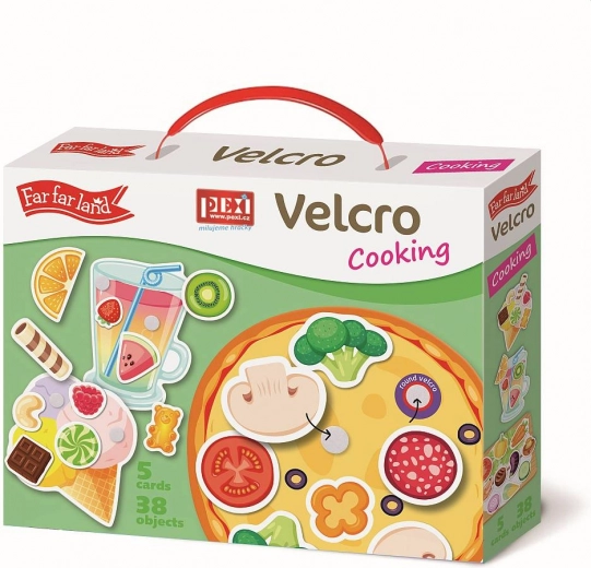5 kortelės su „Velcro“ lipdukais