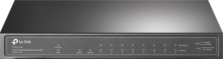 8× PoE+ to power IP devices with a single cable