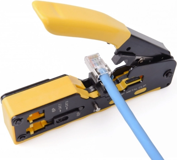 Fast crimping of pass-through RJ45