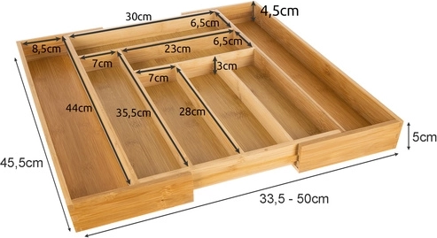 Išplečiamas plotis ir iki 8 skyrių