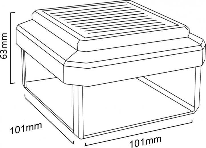 Paprastas montavimas ant 100 × 100 mm stulpo