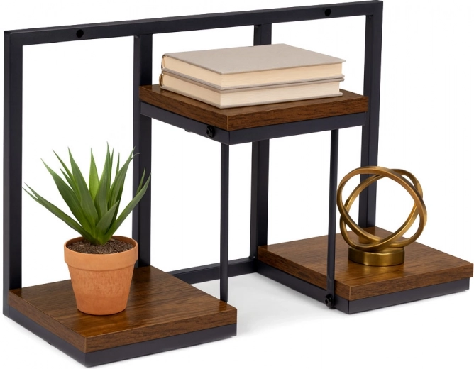 Praktiškos lentynos su medžio dekoru