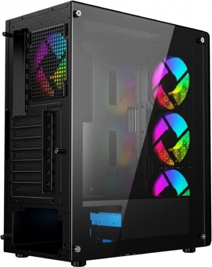 Showcase with tempered glass