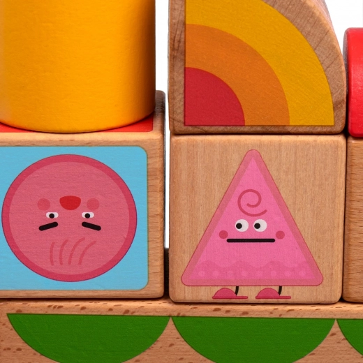 Spalvotos medinės detalės su emocijomis