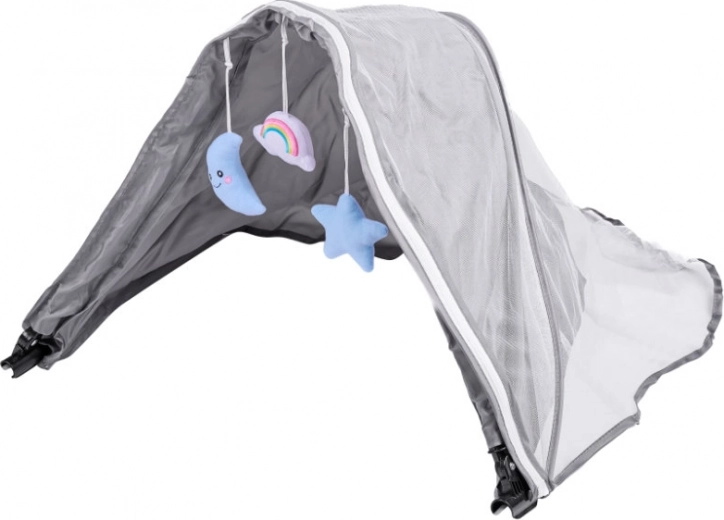 Stogelis su tinkleliu nuo uodų ir pakabinamais žaislais