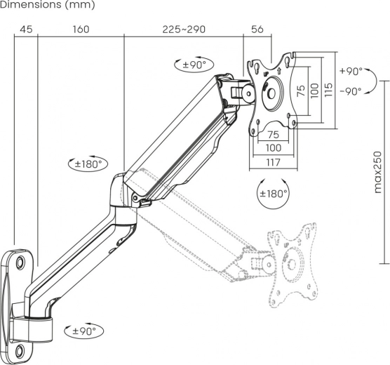 Wide adjustment range for perfect ergonomics