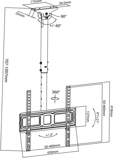 Reguliuojamas pakreipimas ir pasukimas