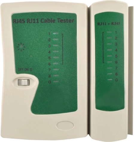 Quick diagnostics with RJ45/RJ11 tester
