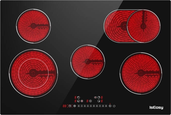 Unique five-zone cooking surface