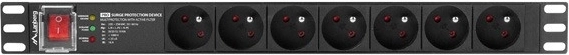 Professional 1U PDU for 19" rack with 7 outlets