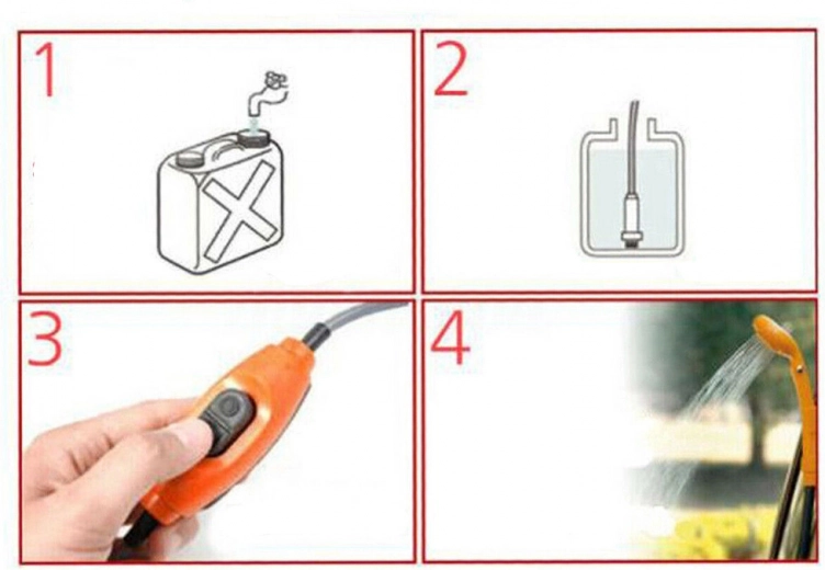 Praktiškas dušas stovyklavimui