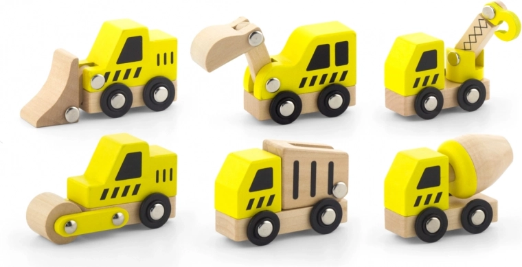 6 populiarių statybinių transporto priemonių rinkinys