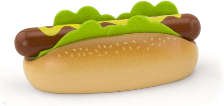 Realistiškas medinis hot dogas