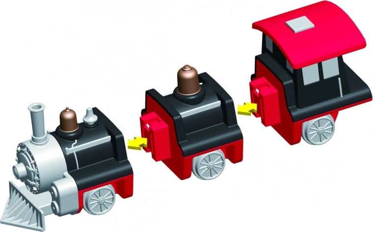 Magnetinė spragtelėjimo sistema greitam konstravimui