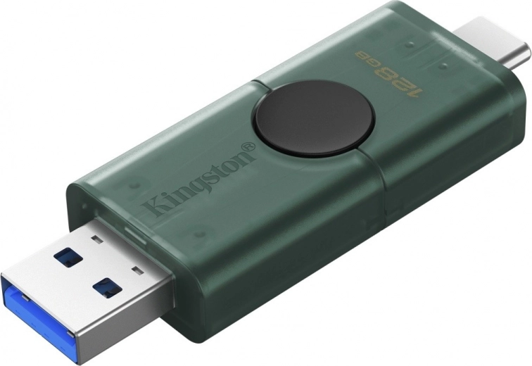 Dvi jungtys: USB‑A ir USB‑C viename