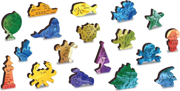 Uniquely shaped sea-creature pieces
