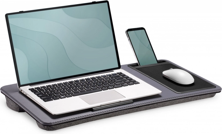 Integrated mouse pad and phone holder