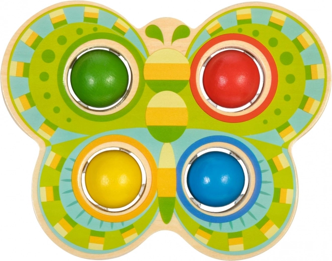 Linksmas drugelis ir keturios spalvos