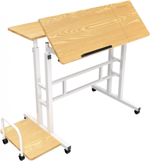 Side shelf and mobility on casters