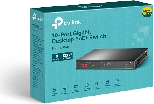 8× PoE+ with a total budget of 123 W