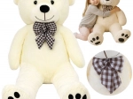 Kruzzel XL plush teddy bear 146 cm ecru with bow
