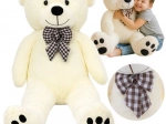 Kruzzel plush teddy bear 100 cm ecru with bow