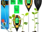 Skaitmeninis dirvožemio testeris 4 viename pH, drėgmei ir temperatūrai matuoti