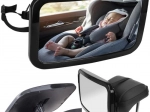 Rear-view mirror for monitoring baby on headrest