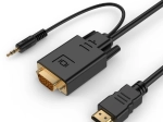 HDMI į VGA keitiklis su 3,5 mm garsu, 3 m, juodas