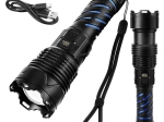 Taktinis LED žibintuvėlis Trizand 1500 lm su 5000 mAh akumuliatoriumi, USB‑C, priartinimas (zoom)