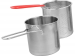 Mini puodas su nerūdijančio plieno keptuvės krepšeliu