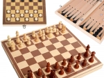Wooden 3-in-1 Set: Chess, Checkers and Backgammon