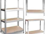 Metalinis stelažas PLONOS 174 × 80 × 40 cm, cinkuotas, 4 lentynos, keliamoji galia 600 kg