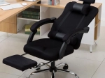 Pasukamas ergonominis biuro kėdė su pakoju ir galvos atlošu – juoda