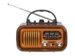 nešiojamas retro AM/FM radijas su saulės įkrovimu ir „Bluetooth“