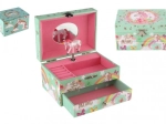Wind-up Unicorn Music Jewelry Box with Mirror and Drawer 16 × 10 × 12 cm